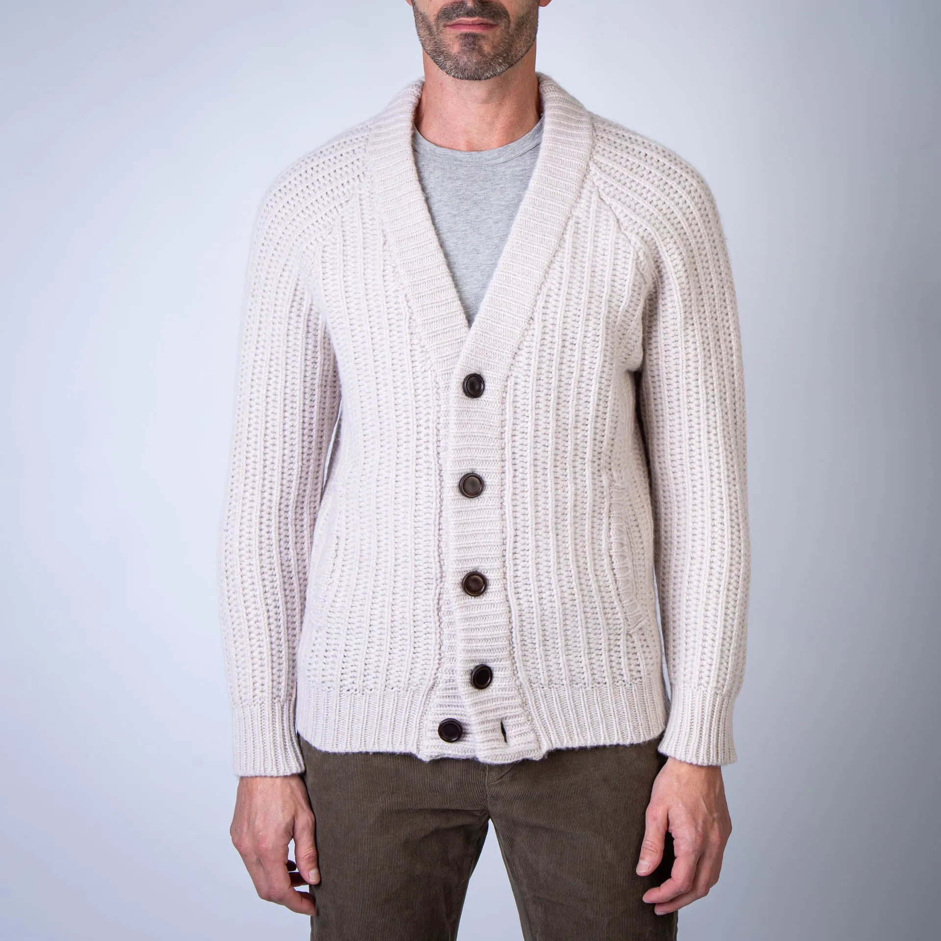 RAKKI CARDIGAN DEFENDER  PORCELLANA IVORY