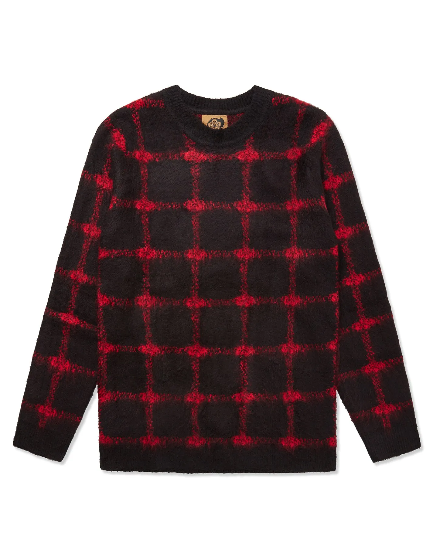 Red & Black Gradient Check Mohair Jumper GOLD COLLECTION