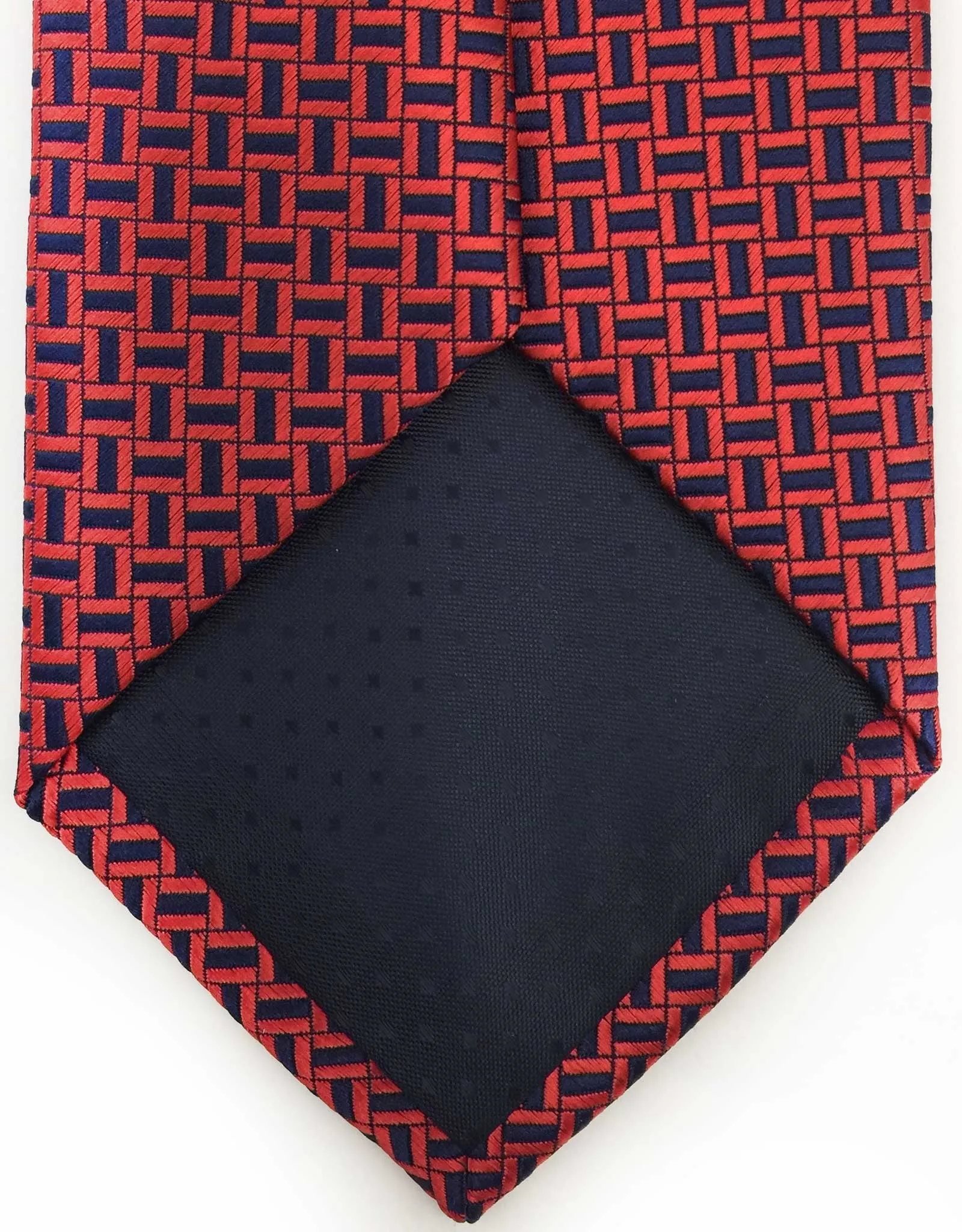 Red & Navy Blue Geometric Tie