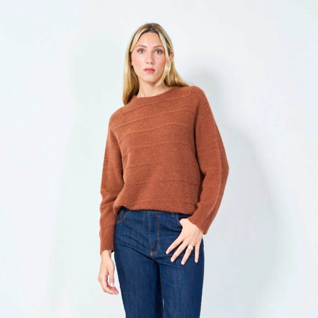 Relaxed fit pullover sweater wholesale