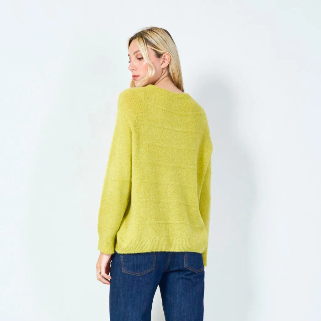 Relaxed fit pullover sweater wholesale