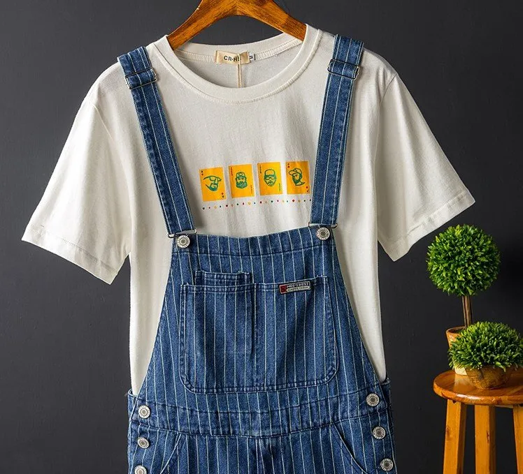 Retro Denim Casual Multi-Pocket Jumpsuits Overall