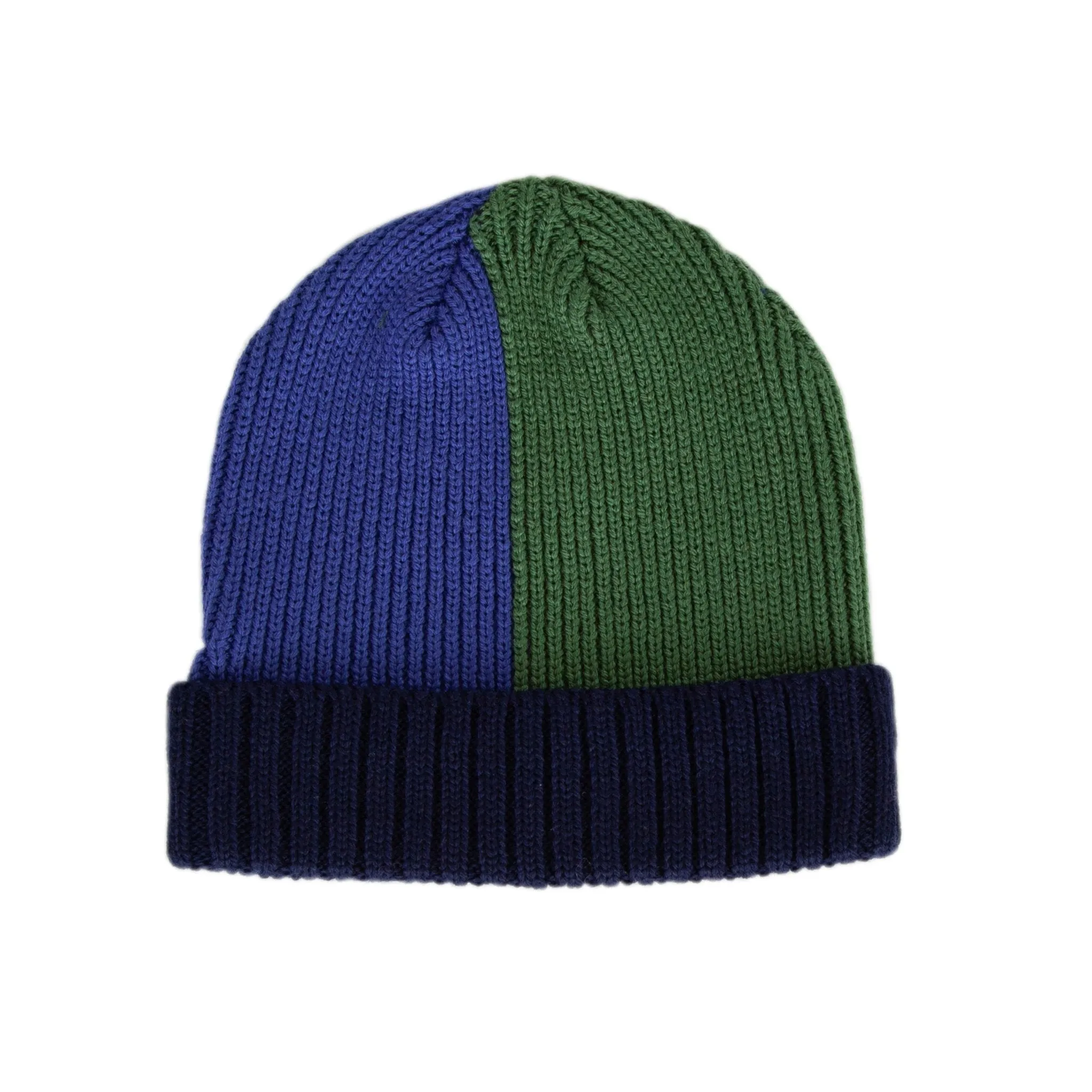 River Merino Beanie Blue and Green