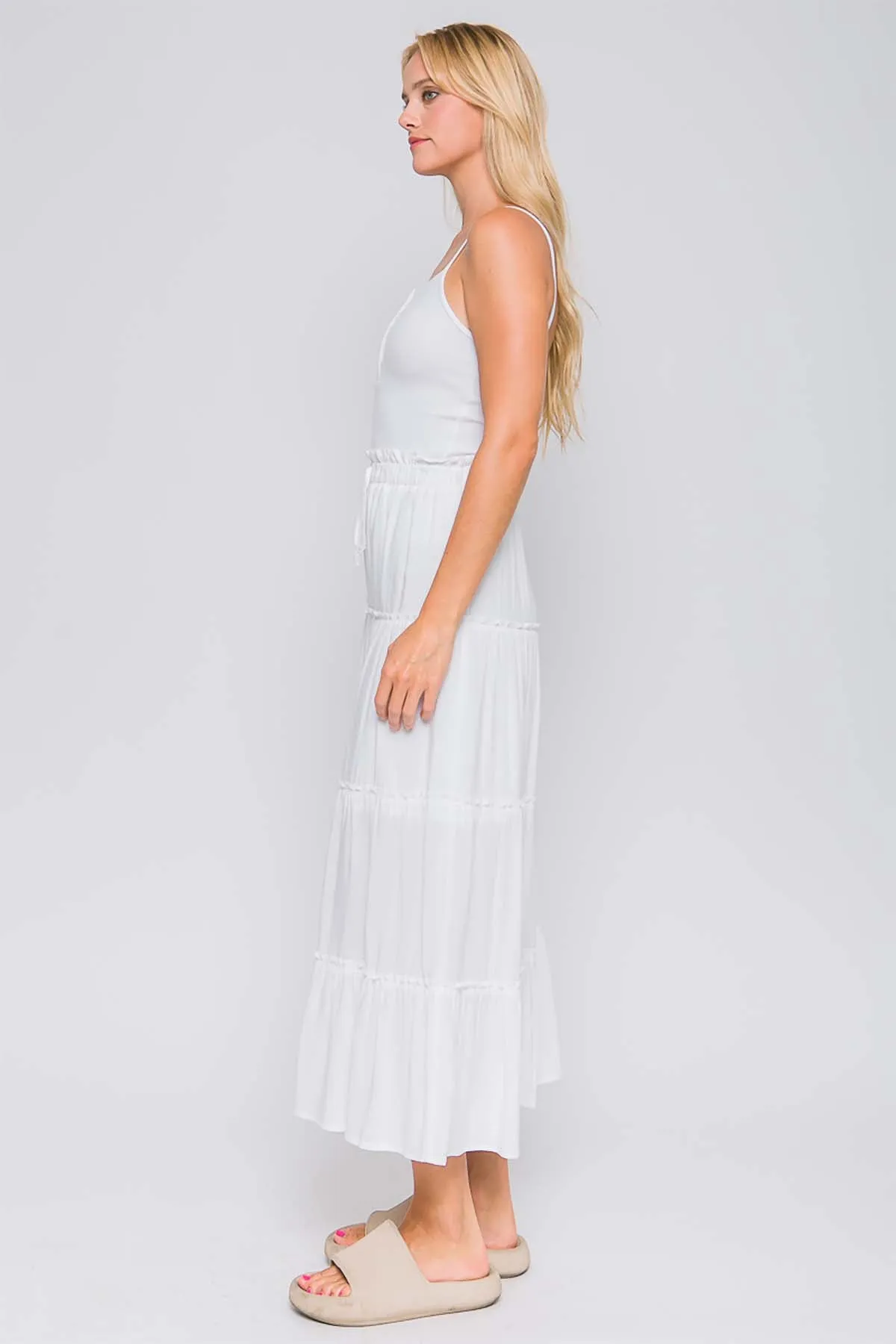 RUFFLE TIERED A-LINE LONG MAXI SKIRT 2-2-2(NOW $9.50 ONLY!)