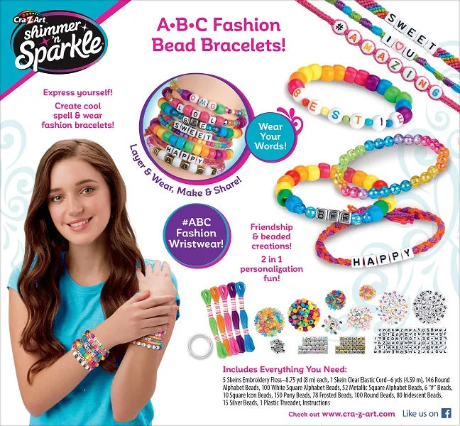 Shimmer 'N Sparkle Abc Fashion Bead Bracelets