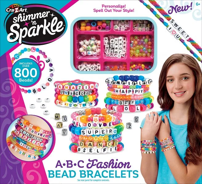 Shimmer 'N Sparkle Abc Fashion Bead Bracelets