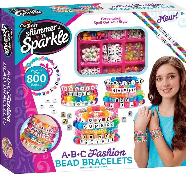 Shimmer 'N Sparkle Abc Fashion Bead Bracelets