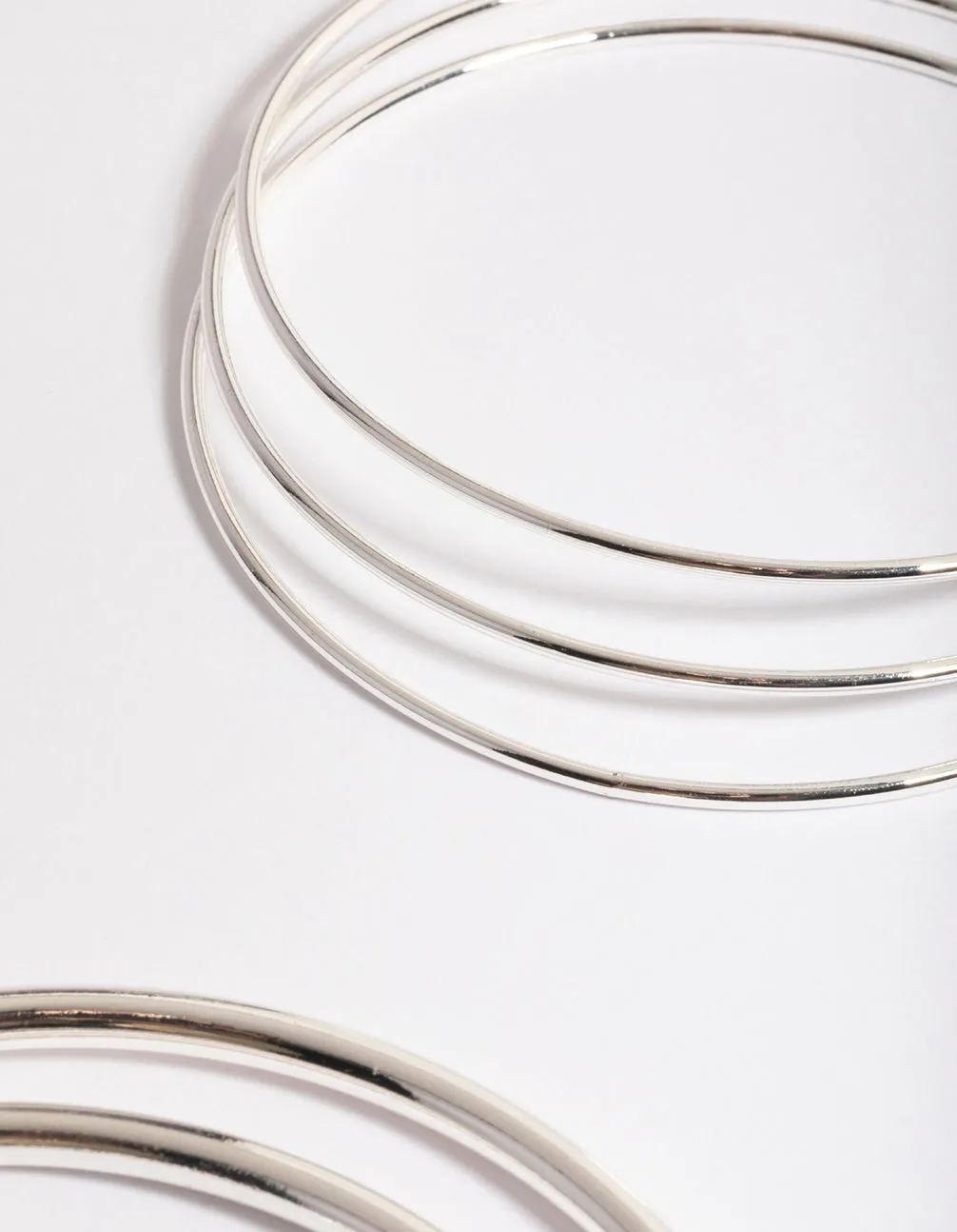 Silver Round Mix Bangle 5-Pack