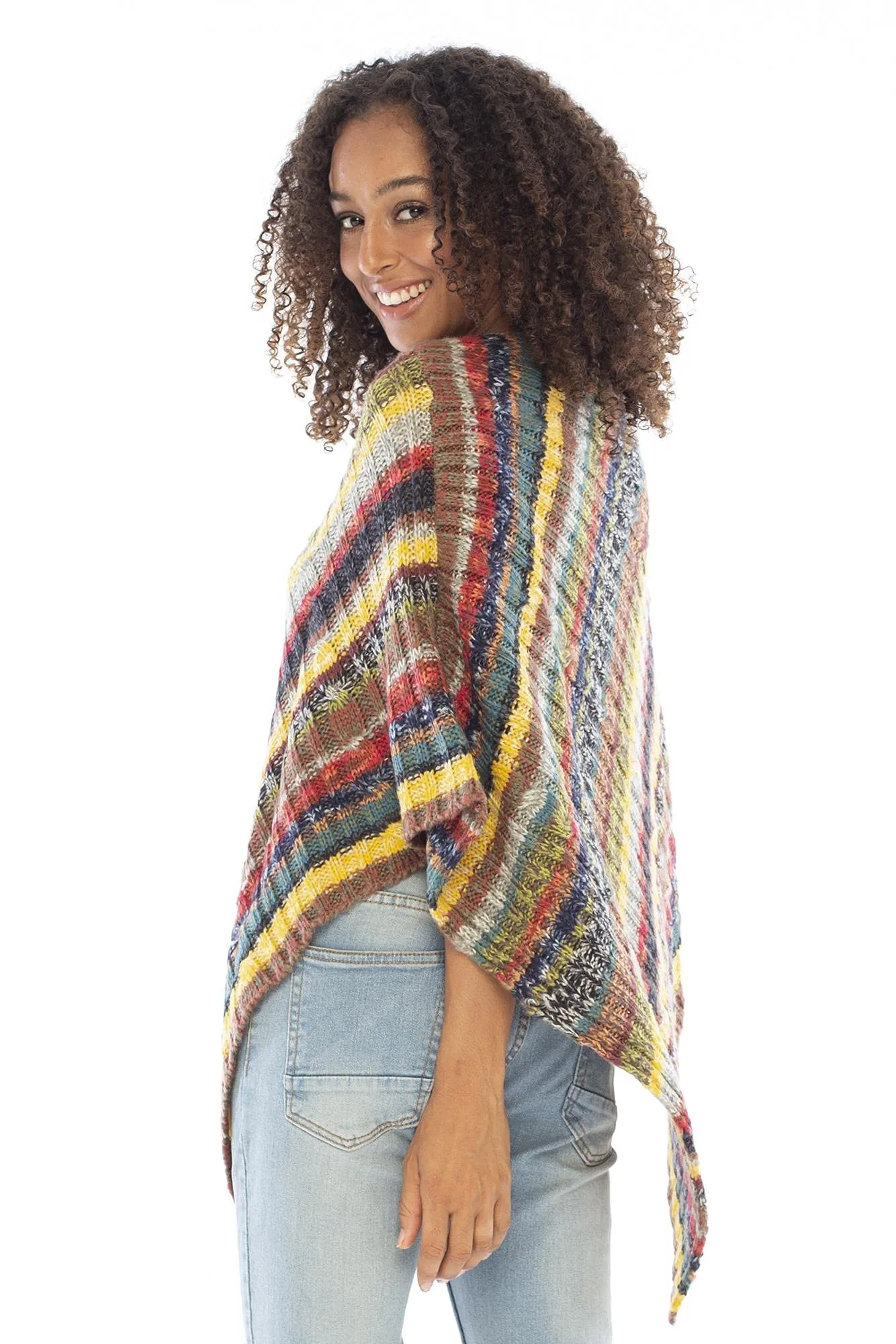 Soft Cable Knit Poncho Sweater