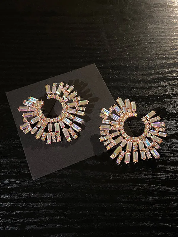 Statement Multi-Colored Rhinestone Earrings Accessories