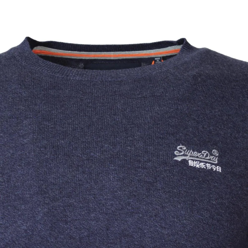 Superdry Orange Label Crew Neck Jumper - Dull Navy