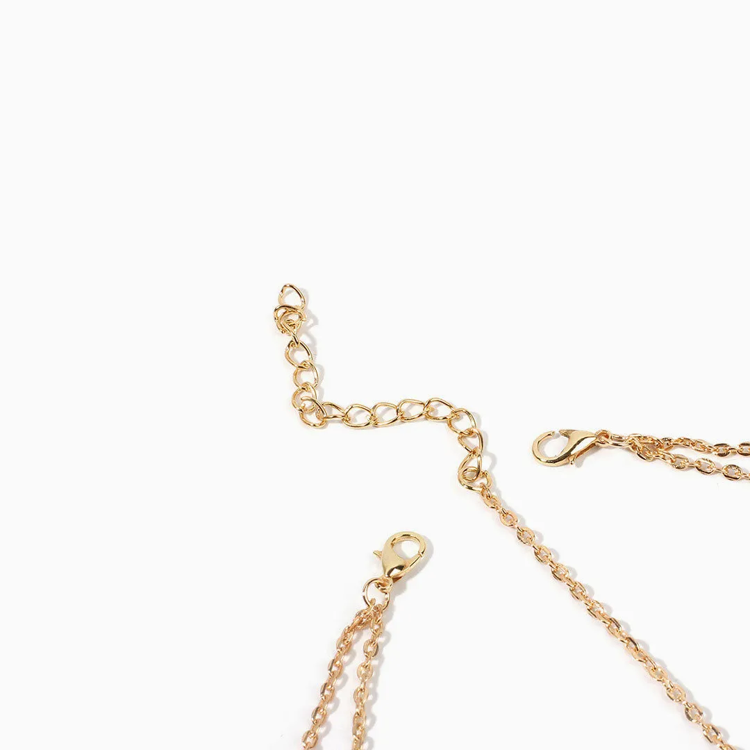 The Boho Holiday Coins Details Crisscross Hair Chain - Gold