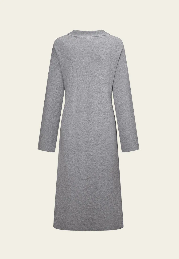 Thick-belted Wrap Knitted Robe