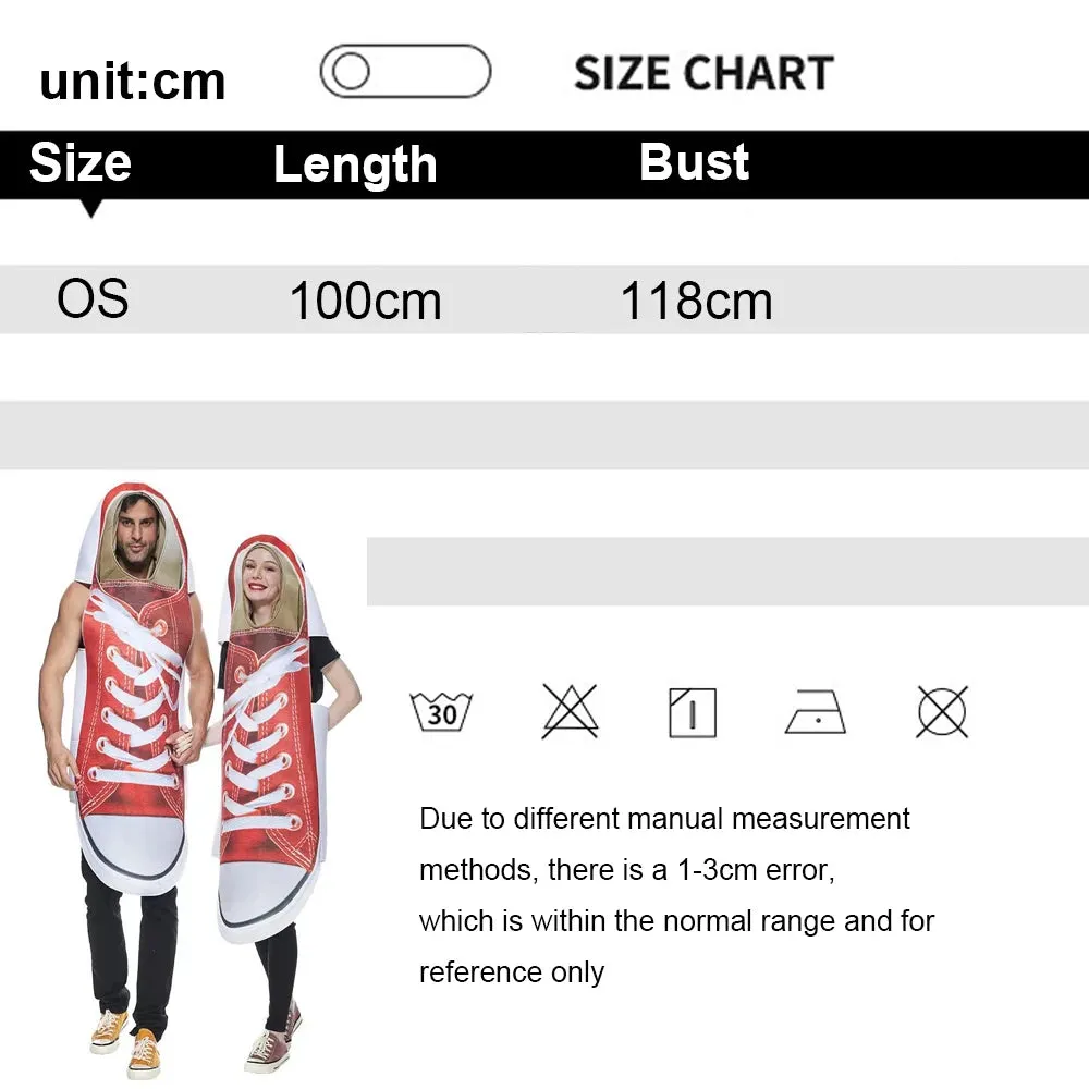 Trendy 2pcs Halloween Couple Lovers Canvas Shoe Costume