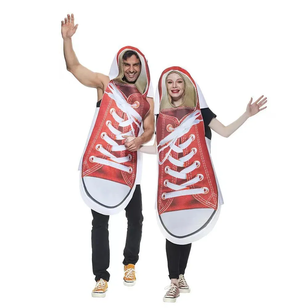 Trendy 2pcs Halloween Couple Lovers Canvas Shoe Costume