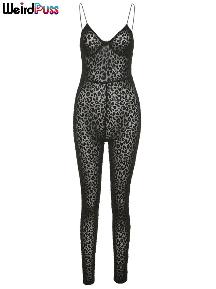 Trendy Leopard Print Sleeveless Backless Jumpsuit