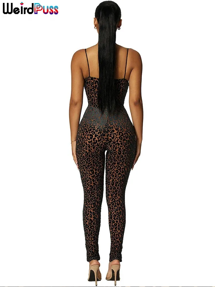 Trendy Leopard Print Sleeveless Backless Jumpsuit