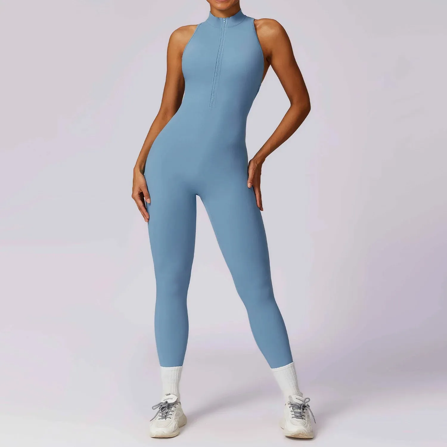 Trendy Yoga Hollow Out Jumpsuit