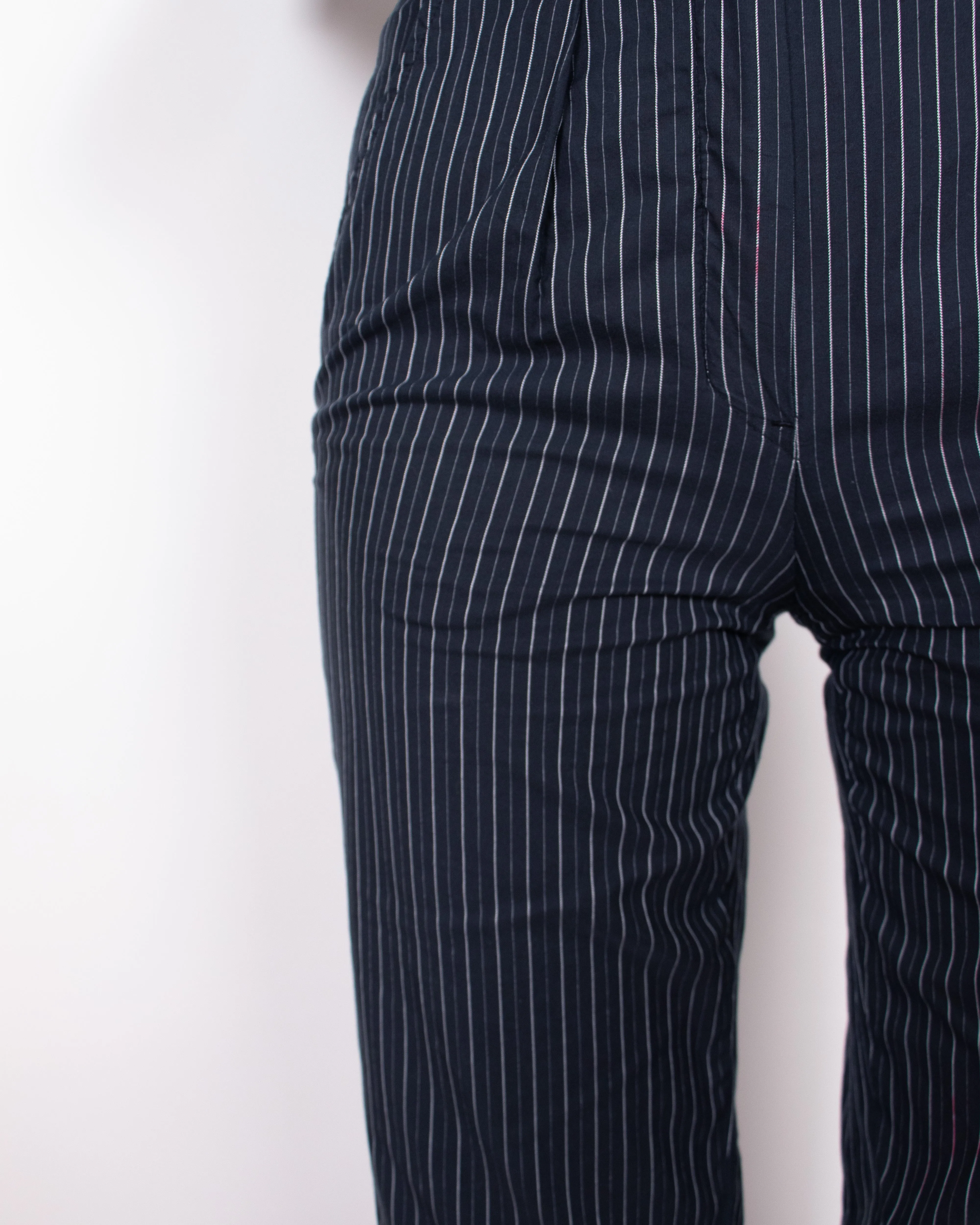 Vintage Cerruti 1881 Black Pinstripe Cotton Suit XS