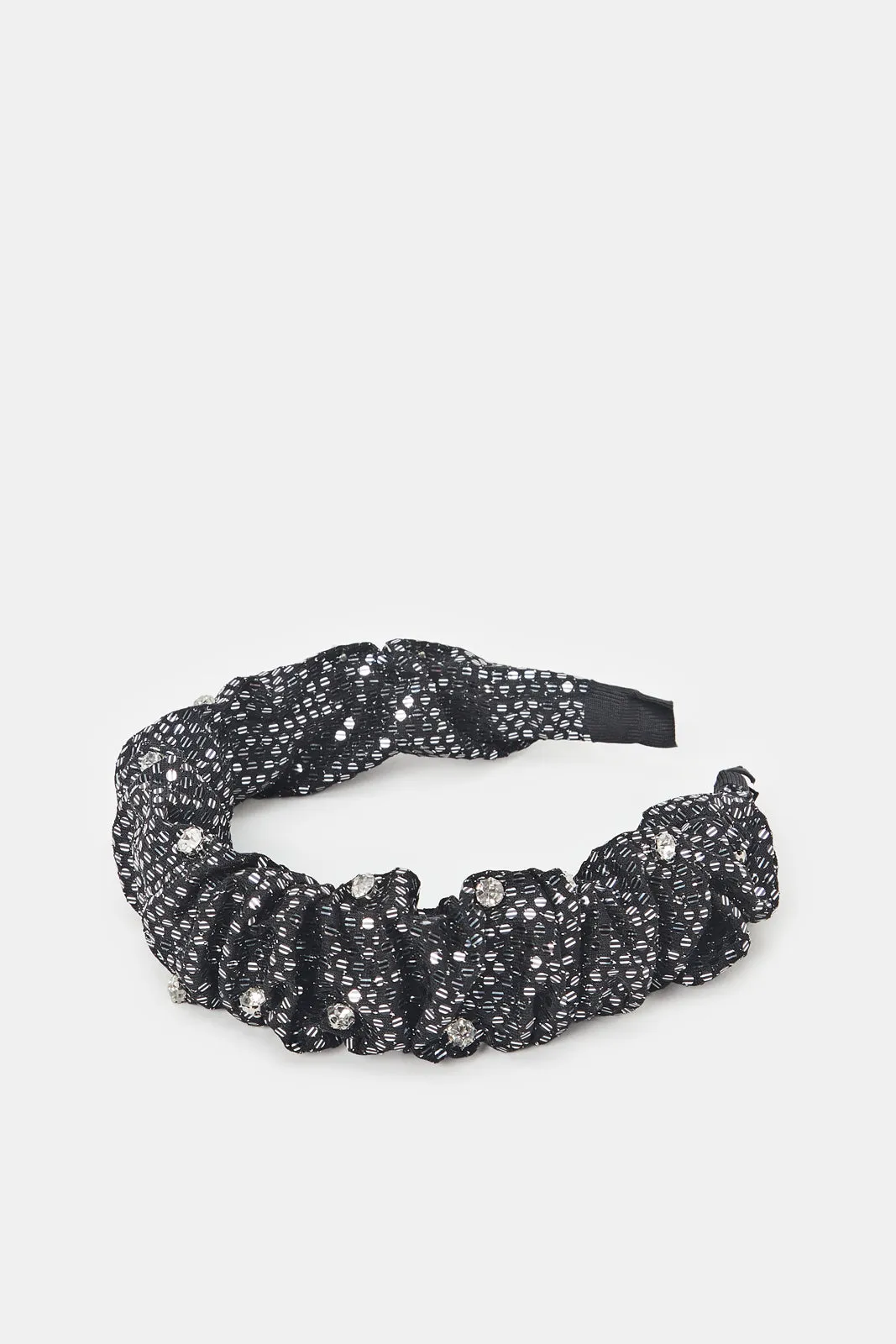 Women Black Diamante Headband