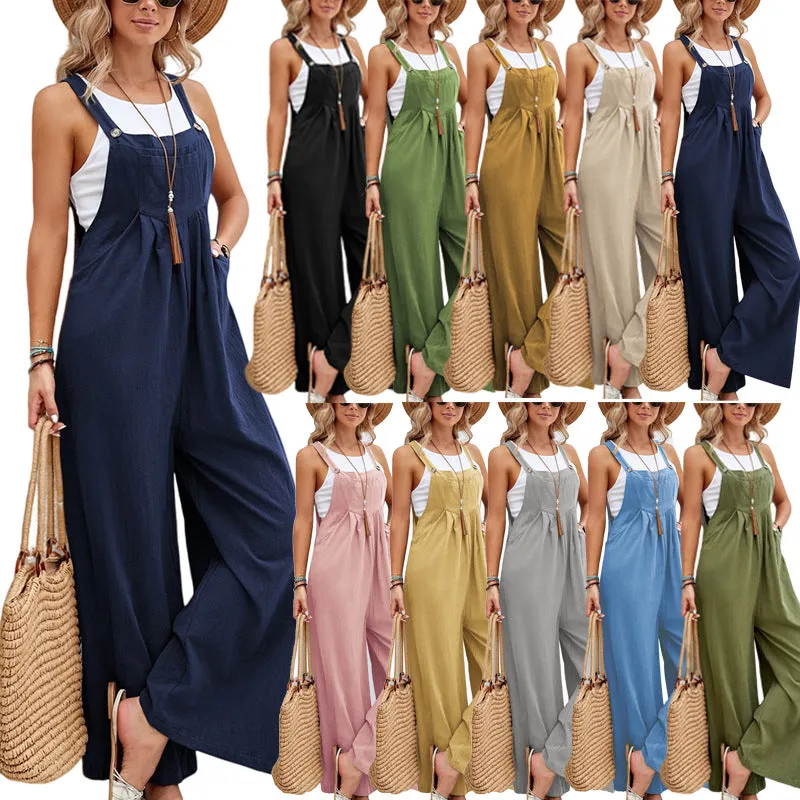 Women Overalls Casual Loose Jumpsuits