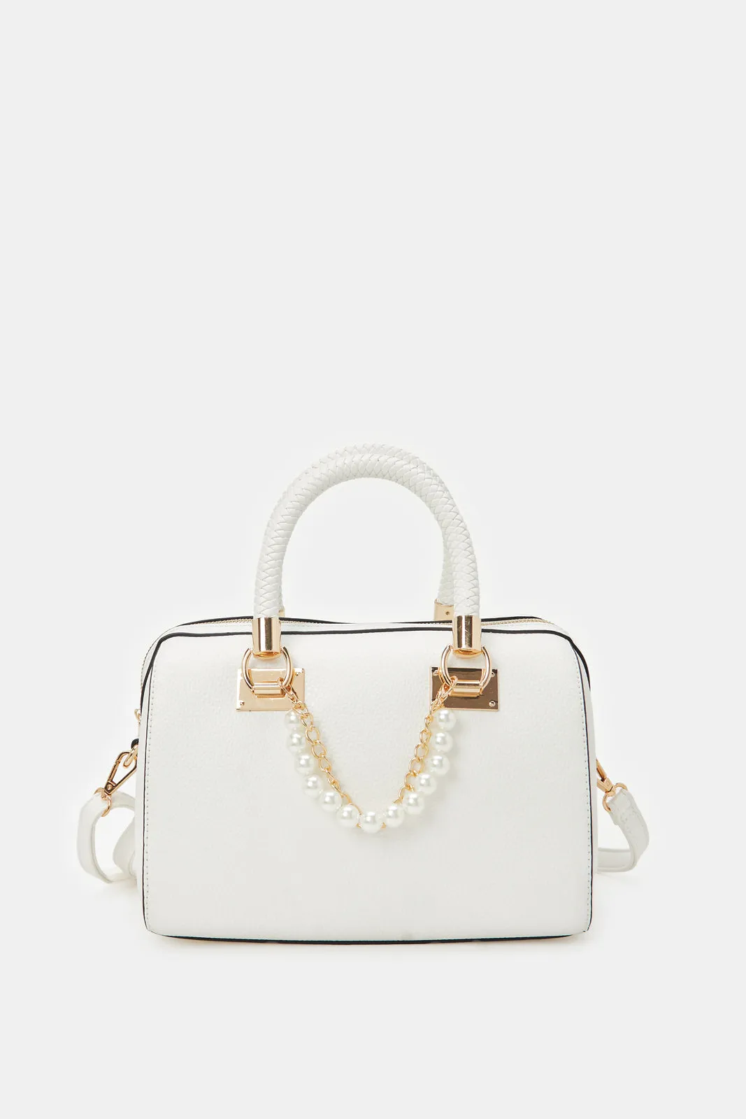 Women White Bollin With Pearl Chain