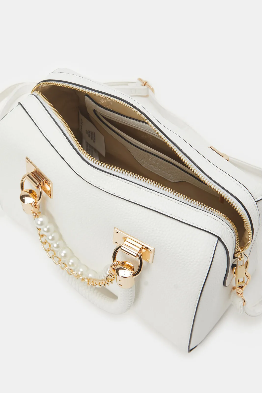 Women White Bollin With Pearl Chain