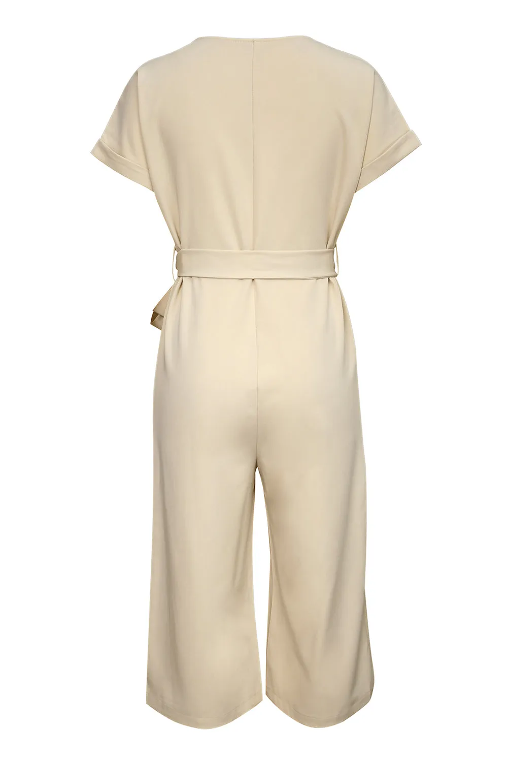 Women's Casual Long Pants Romper V Neck Pocketed Jumpsuit