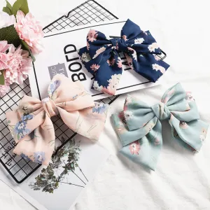 Women's Summer Satin Double-Layer Bow Barrettes Hair Ring