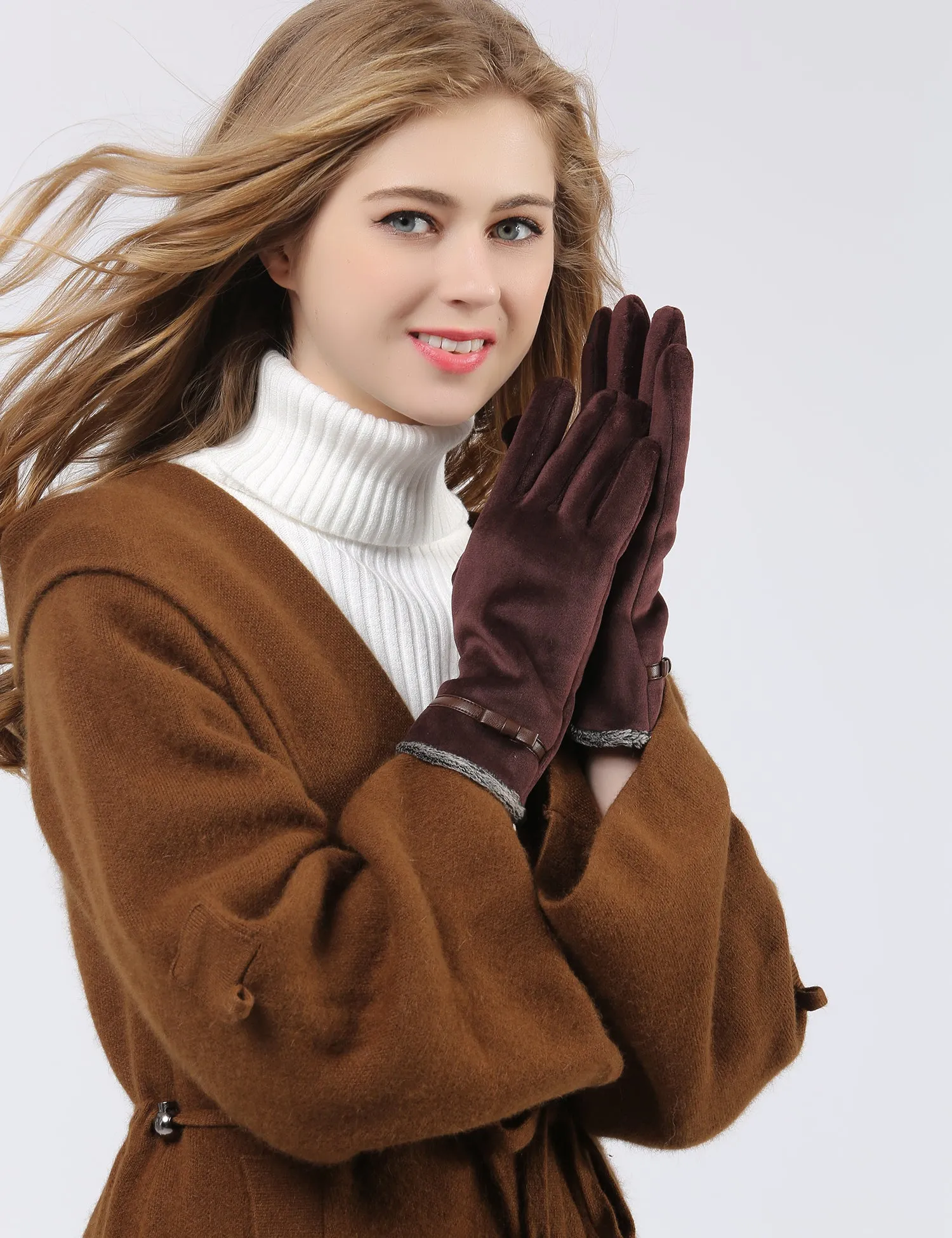 YISEVEN Women's Pleuche Velvet Ladies Winter Accessories Gloves